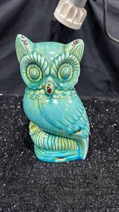 lot 27 image: Turquoise Owl Figurine Decorative Accent