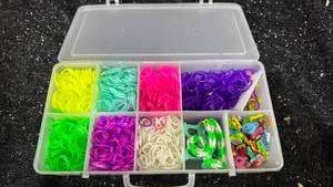 lot 49 image: Rubber Bands Loom Kit Organizer Box Assorted Colors