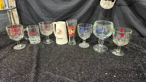lot 58 image: Beer Glassware Lot 9 Pieces Budweiser Coors Michelob Lowenbrau