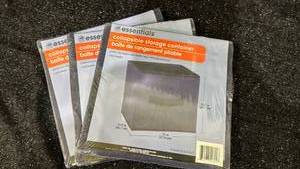 lot 59 image: Essentials Collapsible Storage Cube Damage Protector 3-Pack