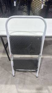 lot 94 image: 2-Step Ladder White Frame Black Treads