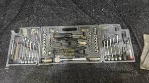 lot 102 image: Multi-Piece Tool Set with Wrenches Sockets Screwdrivers and Hex Keys