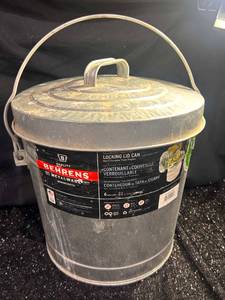lot 115 image: Behrens 6 Gallon Galvanized Steel Locking Lid Can