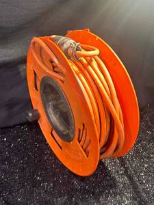 lot 116 image: Orange Extension Cord Reel with Electrical Cord
