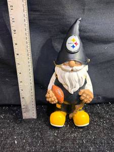 lot 123 image: Pittsburgh Steelers Garden Gnome Holding Football