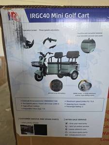 lot 6976 image: IRGC40 Mini Electric Golf Cart - 2-Seater with 60V Battery Green