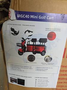 lot 6978 image: IRGC40 Mini Electric Golf Cart - 3-Speed Red Mobility Vehicle Red