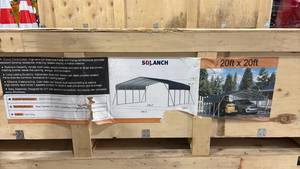 lot 8026 image: Unused SDLANCH 20x20ft Heavy-Duty Carport