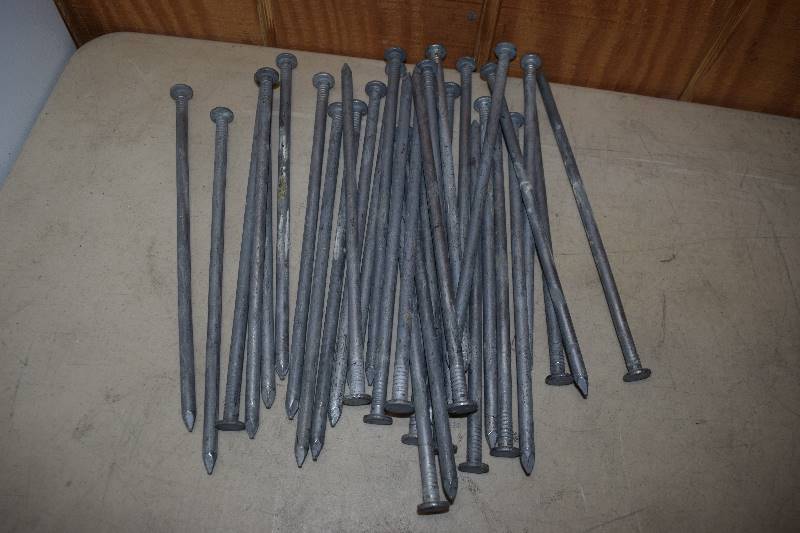 lot 47 image: 32 Galvanized Steel Spike Nails