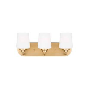 lot 21270 image: Generation Lighting Windom 3-Light Bath Vanity Satin Brass  Retail $75.17