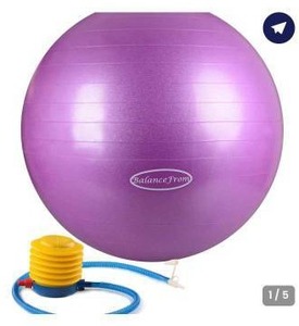lot 21273 image: BalanceFrom Anti-Burst Fitness Ball 55cm Purple with Pump