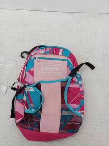 lot 21306 image: Rawlings Baseball Backpack w Pink & Turquoise
