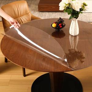 lot 21396 image: ETECHMART Clear Round Table Cover 60 2.0mm  Retail $84.99