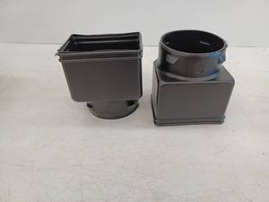 lot 21436 image: Downspout Adapter 4x6x6 Corrugated Black HDPE (Qty 2)