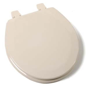 lot 21491 image: Comfort Seats Deluxe Round Wood Toilet Seat Bone, 3 Pack