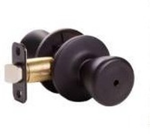 lot 21503 image: Jones Stephens Tulip Privacy Knob Oil Rubbed Bronze, 24 Count- Retail $680