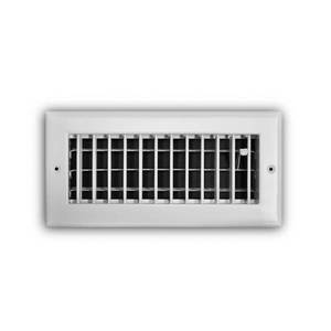 lot 15 image: ( pack of 5)10 In. X 4 In. 1-Way Steel Adjustable WallCeiling Register In White - Retail $34