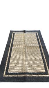 lot 41 image: Woven Area Rug with Border Pattern Cream and Charcoal 30x45 - Retail $0