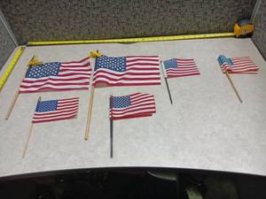lot 1310 image: American Flag Collection - 6 Handheld & Display Flags