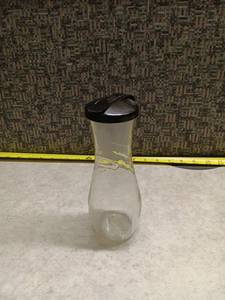 lot 1317 image: Good Seasons Glass Carafe w Black Pump Dispenser