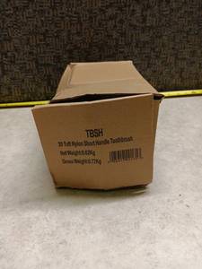 lot 1356 image: Box of 30 Short-Handle Tuft Nylon Toothbrushes