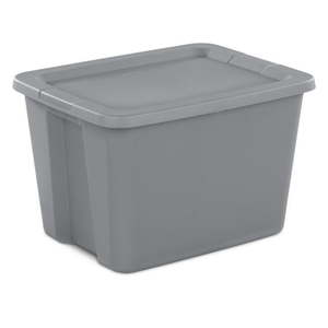lot 5045 image: Sterilite 18 Gallon Storage Bin with Snap-On Lid, Gray