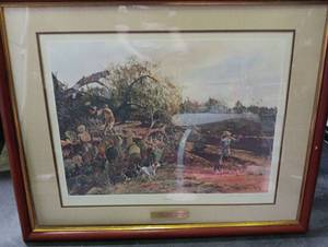 lot 1393 image: Jerry Newman Cactus Quail Signed Print 39x31