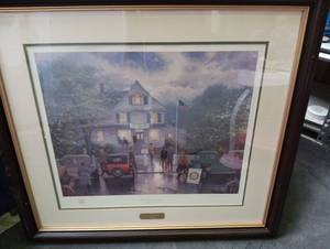 lot 1395 image: Thomas Kincaid The Rotary Club Meeting Signed Print Framed 31x28