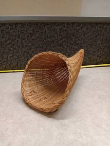lot 1445 image: Woven Cornucopia Basket