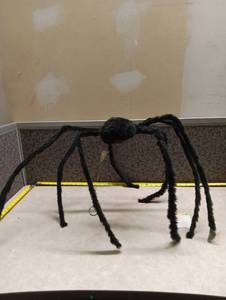 lot 1452 image: Black Furry Spider Decoration Approx. 3 ft Leg Span