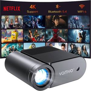 Home Projector with WiFi/Bluetooth, 1080P, 200 ANSI, HDMI/USB-C