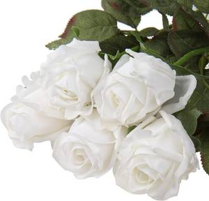 lot 31112 image: DILATATA White Realistic Roses 24 Silk Bouquet - 5 Pcs