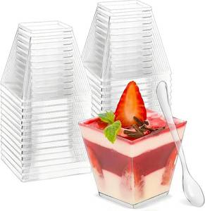 lot 31146 image: Zezzxu 200 Pcs 2 oz Dessert Shooter Cups with Spoons, Serves 100