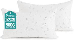 lot 31164 image: Oubonun Waterproof Outdoor Lumbar Pillow Inserts 12 x 20 Set of 2