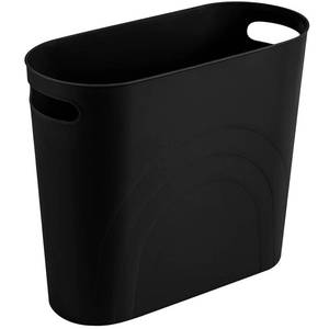 lot 31169 image: rejomiik Small Trash Can, 3.5 Gallon Slim Trash Can with Handles, Black