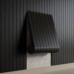 lot 31174 image: YU LI 3DH Peel & Stick PVC Slat Wall Panel 236x15.75 Black Wood Grain