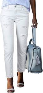 lot 31201 image: EVALESS Womens High Waisted Tummy Control Straight Ankle Ripped Jeans size 8