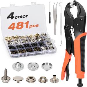 lot 31234 image: 481 PCS Heavy Duty Snap Fastener Tool Adjustable Snap Button Kit