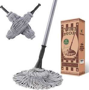 lot 31259 image: Eyliden Mop with 2 Reusable Microfiber Heads, Easy Wringing Twist Mop