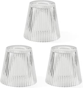 lot 31260 image: 3-Pack Clear Glass Shade Covers, 5in H x 4.8in D