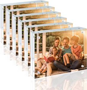 lot 31264 image: Egofine 5x7 Acrylic Frames 6 Pack, Frameless Clear, Double-Sided Magnetic
