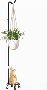 lot 31267 image: 75 Tall Shepherds Hook with Base Adjustable Height Indoor Outdoor