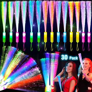 lot 31277 image: TURNMEON 30 Pcs Colorful Glow Fiber Wands, Halloween Glow Sticks Party Pack