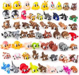 lot 31306 image: 60Pcs Mini 3D Printed Animal Figurines for Party Favors & School Goodie Bags