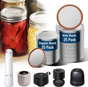 lot 31307 image: 50PCS Canning Lids, 25 Wide Mouth(3.31) & 25 Regular (2.67)