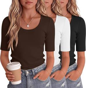 lot 31510 image: 3-Pack Girls T-Shirts, Short Sleeve, 9-10Y, Casual Scoop Neck Tops