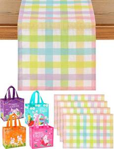 lot 31545 image: multiwins Easter Table Runner (13x48) with 4 Placemats (12x18) & 4 Gift Bags
