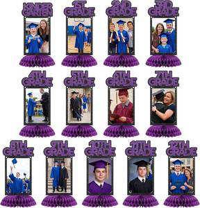 lot 31562 image: Yinkin 13 Pcs Graduation Decorations Class of 2026 Centerpieces 4x6 Purple