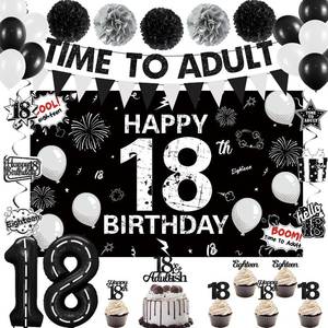 lot 31579 image: Holkcog Black 18th Birthday Decorations for Girls Boys