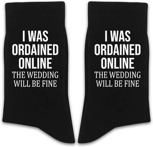 lot 31588 image: Wedding Officiant Gifts Funny Novelty Wedding Socks for Men & Women